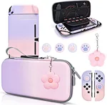 DURABLE SWITCH CARRYING CASE -- With 10 game card slots, ultra slim but have large storage, which allows you can put many accessories on and go out easily. The outer shell is made of high-quality EVA material, and the inner lining is soft.
